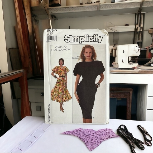 Vintage Simplicity 8055 Sewing Pattern for Cathy Hardwick Size 10 Dress - Picture 1 of 3